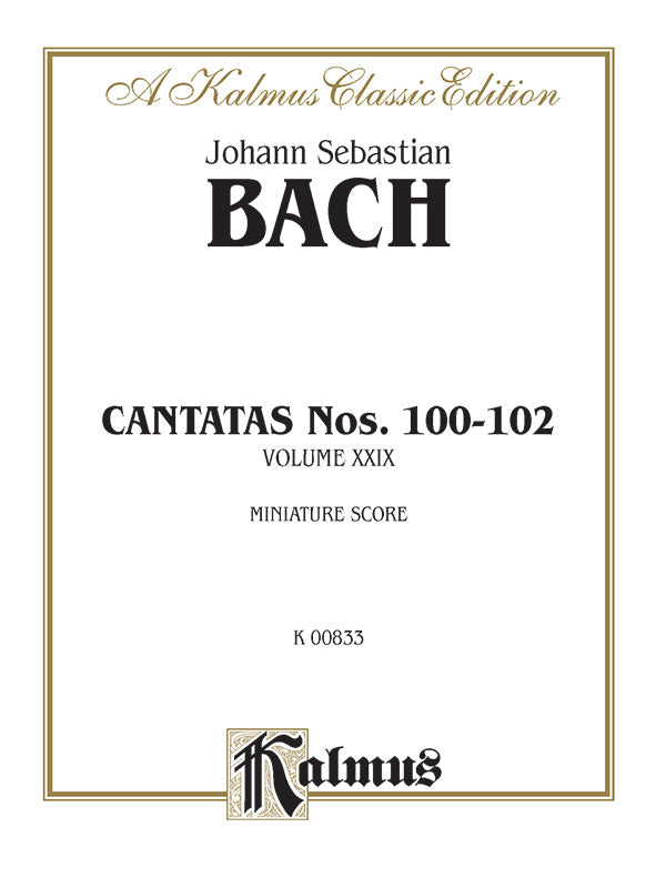 Cantatas No. 100-102, Volume XXIX Cover Image