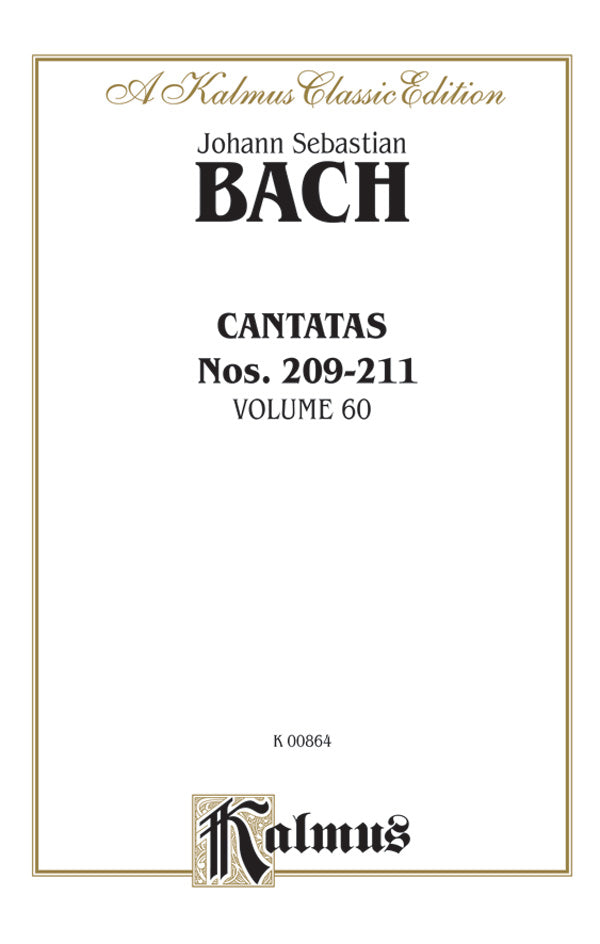 Bach: Cantatas Nos. 209-211, Volume 60 Sheet Music Preview