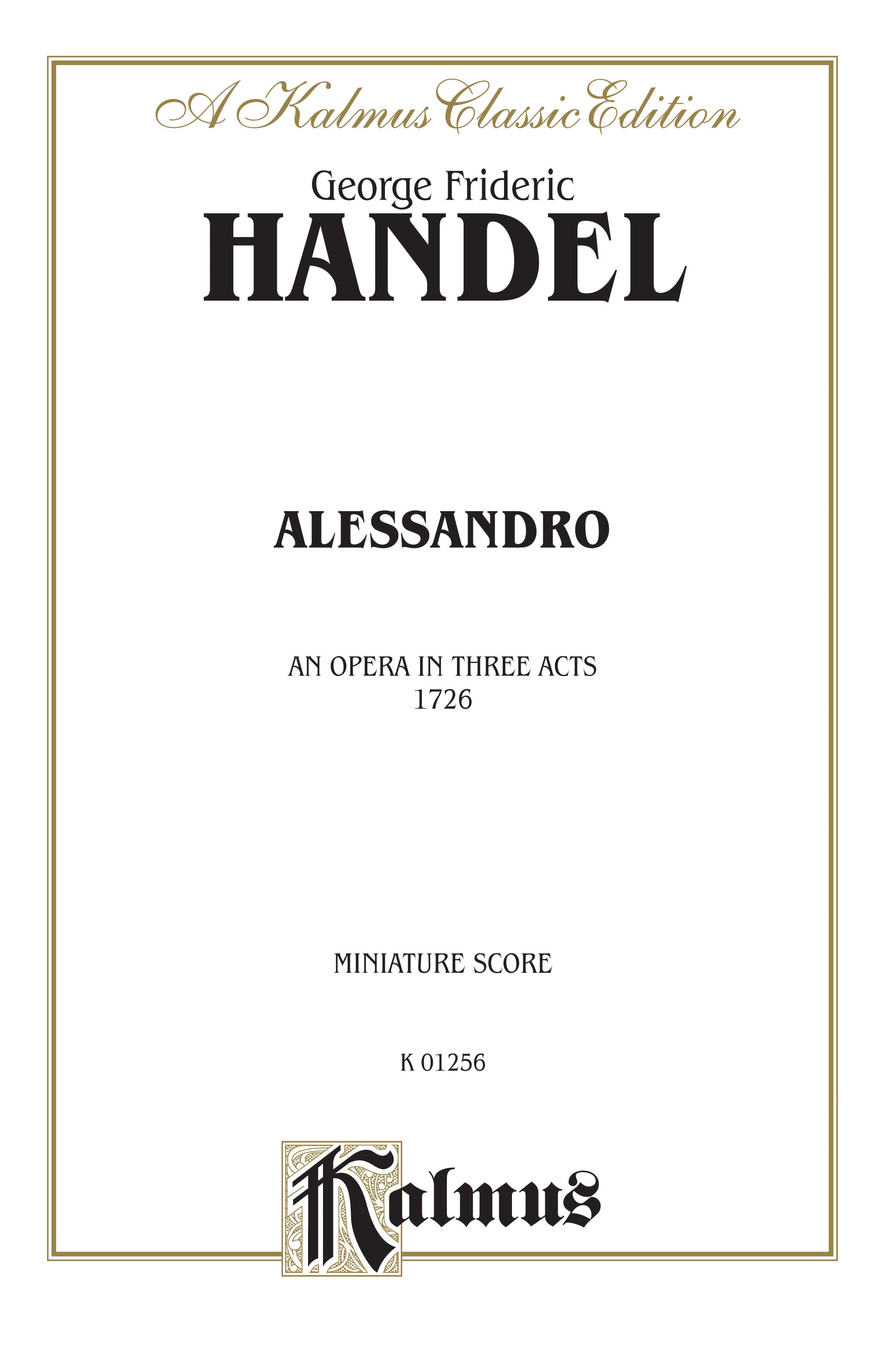 Alessandro (1726), An Opera in Three Acts Cover Image
