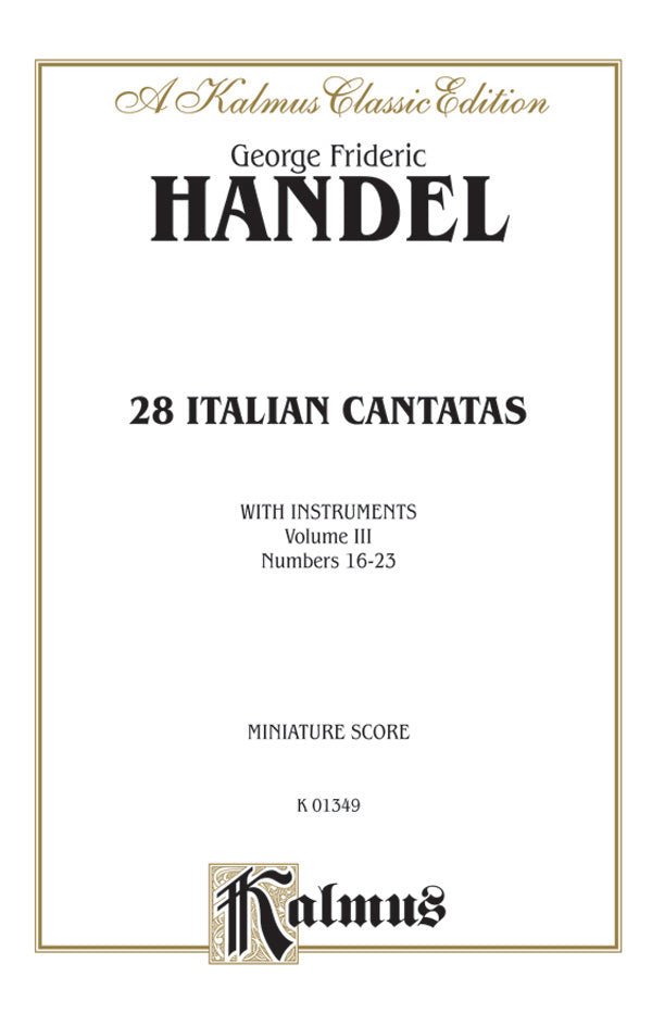 28 Italian Cantatas with Instruments, Volume III, Nos. 16-23 (Various Voices) Cover Image