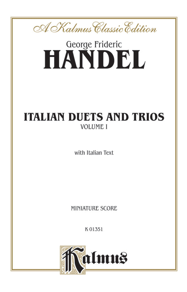 Handel: Italian Duets and Trios, Volume I (Italian) Sheet Music Preview