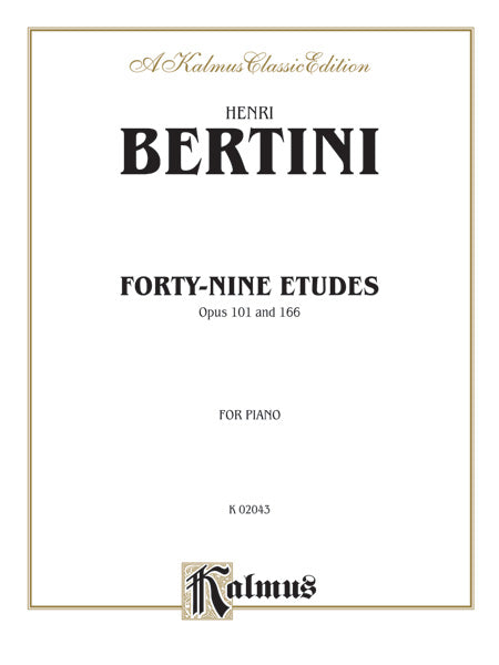 Bertini: Forty-nine Etudes, Op. 101 & 166 Sheet Music Preview