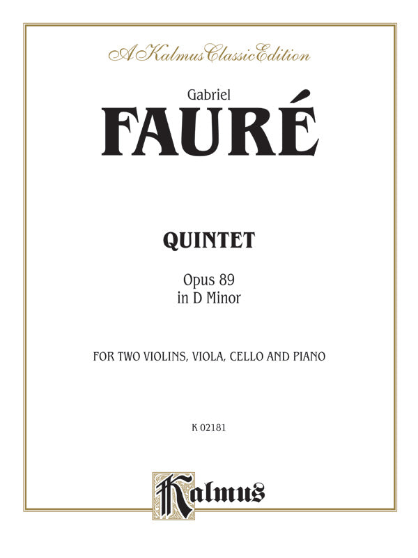 Quintet in D Minor, Opus 89 Cover Image