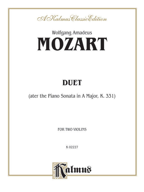 Duet (after the Piano Sonata in A Major, K. 331) Cover Image
