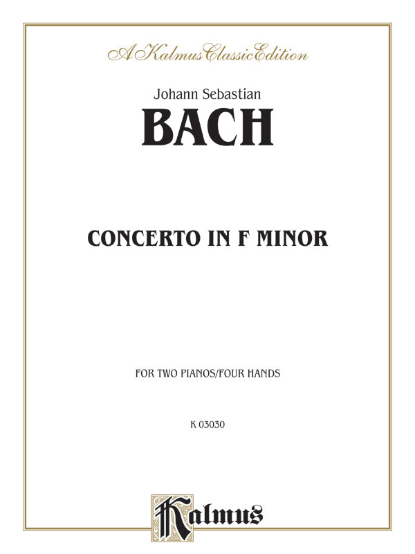 Bach: Piano Concerto in F Minor Sheet Music Preview