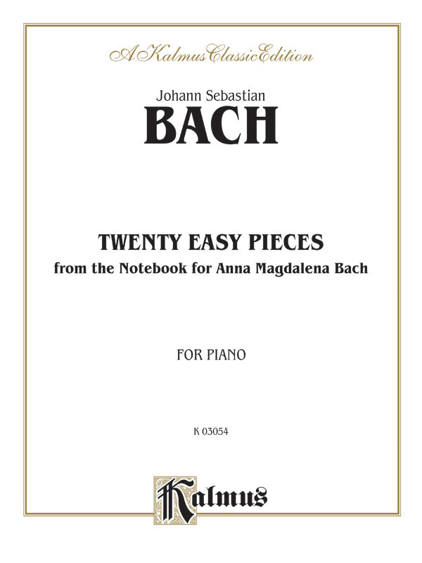 Bach: Twenty Easy Pieces from the Anna Magdalena Notenbuch Sheet Music Preview