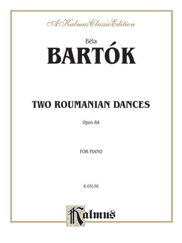 Bartók: Two Roumanian Dances, Op. 8A Sheet Music Preview