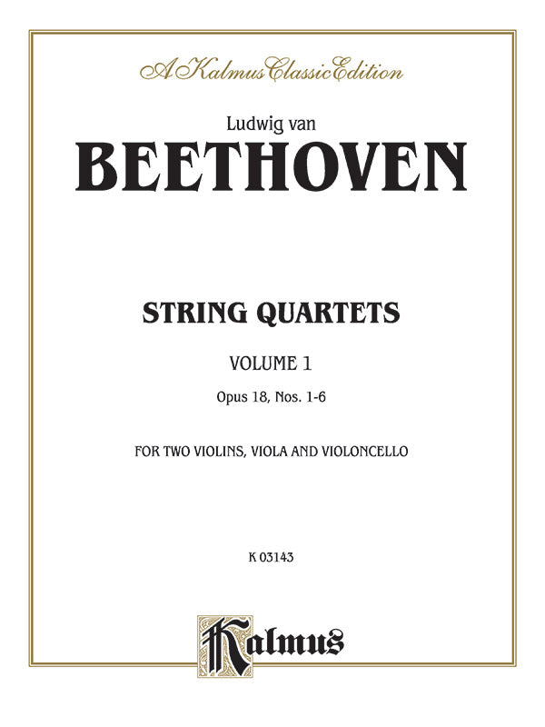 String Quartets, Volume I, Opus 18, Nos. 1-6 Cover Image