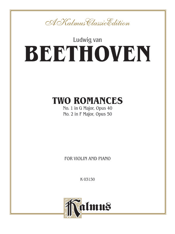 Beethoven: Two Romances, Op. 40 and 50 Sheet Music Preview