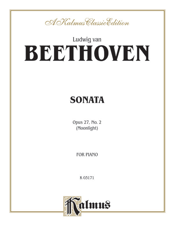 Sonata No. 14 in C-sharp Minor, Opus 27, No. 2 ("Moonlight") Cover Image