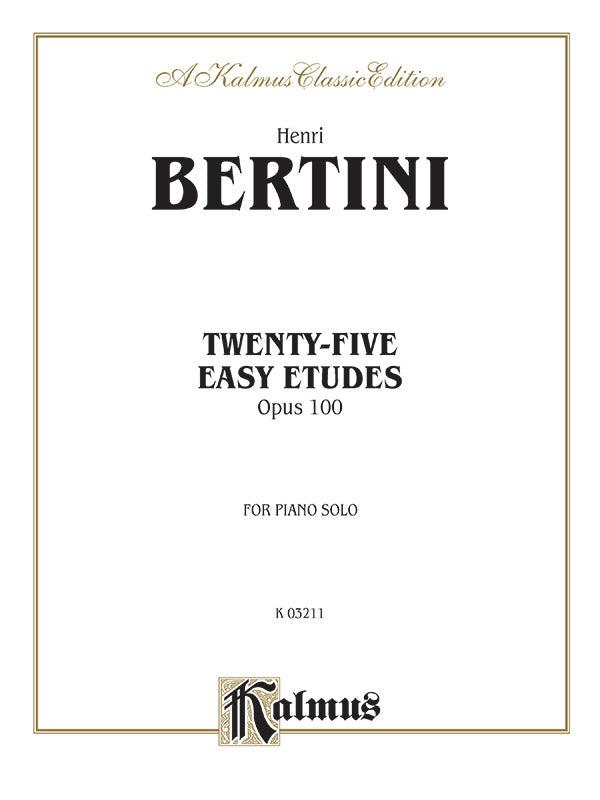 Twenty-five Easy Studies, Opus 100 Cover Image