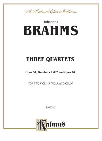 Three String Quartets, Opus 51, Nos. 1 & 2, Opus 67 Cover Image
