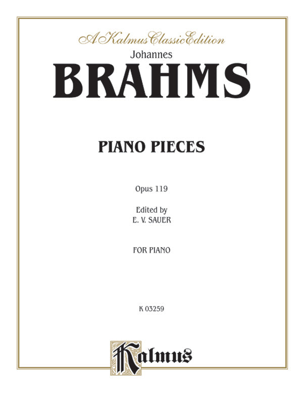 Brahms: Intermezzi, Rhapsody, Op. 119 Sheet Music Preview