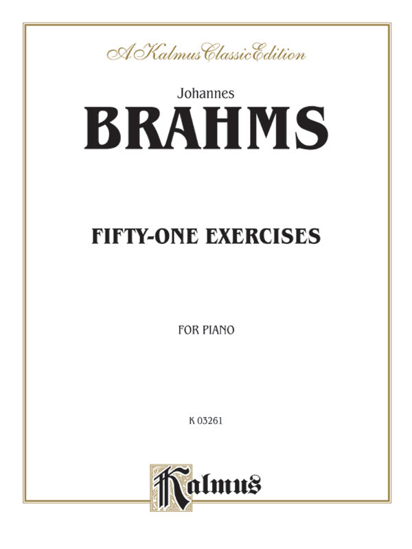 Brahms: Fifty-one Etudes Sheet Music Preview