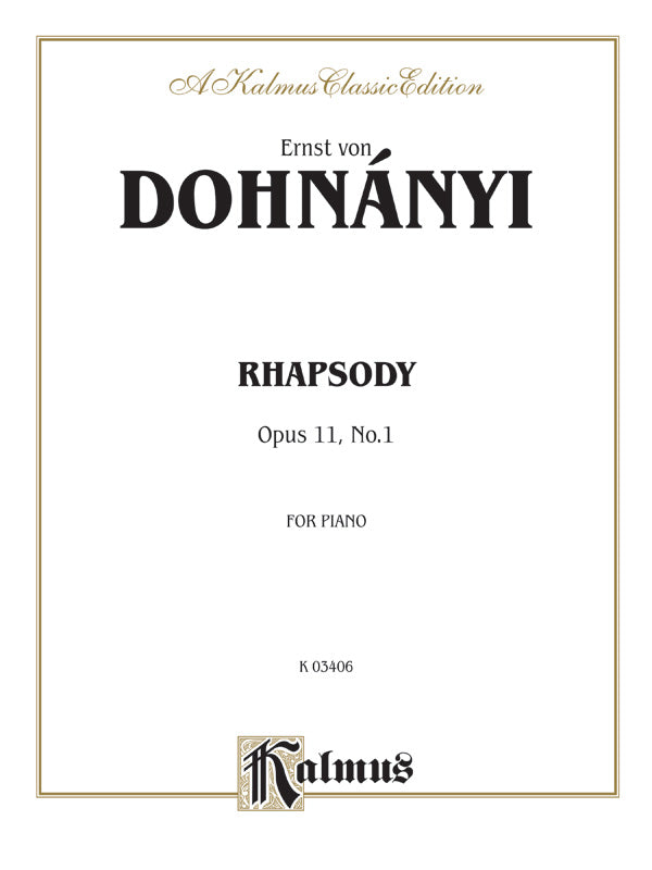 Dohnányi: Rhapsody, Op. 11, No. 1 Sheet Music Preview