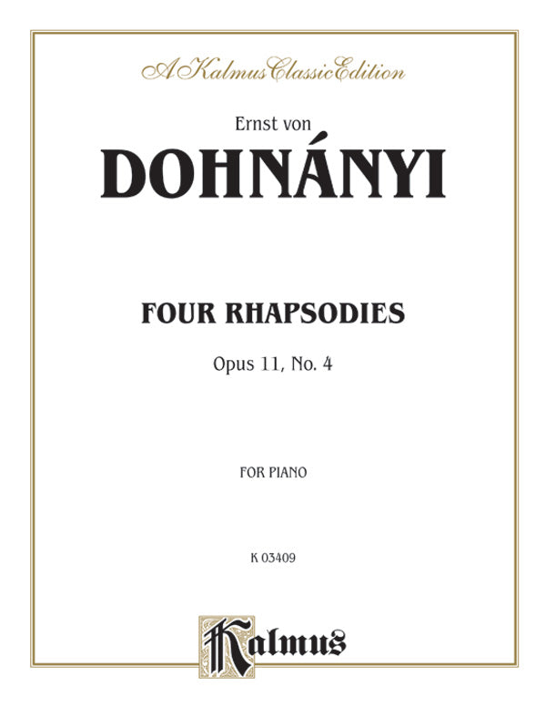 Rhapsody, Opus 11, No. 4 Cover Image