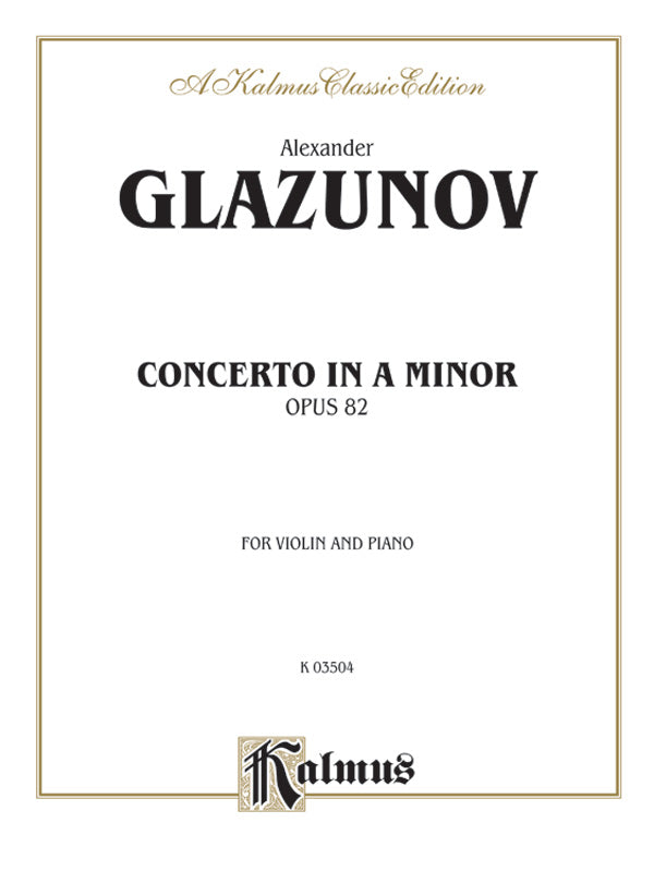 Glazunov: Concerto in A Minor, Op. 82 Sheet Music Preview