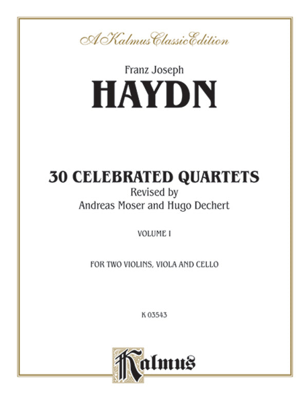 Thirty Celebrated String Quartets, Volume I - Op. 9, No. 2; Op. 17, No. 5; Op. 50, No. 6; Op. 54, Nos. 1, 2, 3; Op. 64, Nos. 2, 3, 4; Op. 74, Nos. 1, 2, 3; Op. 77, Nos. 1, 2: Cello Sheet Music Preview