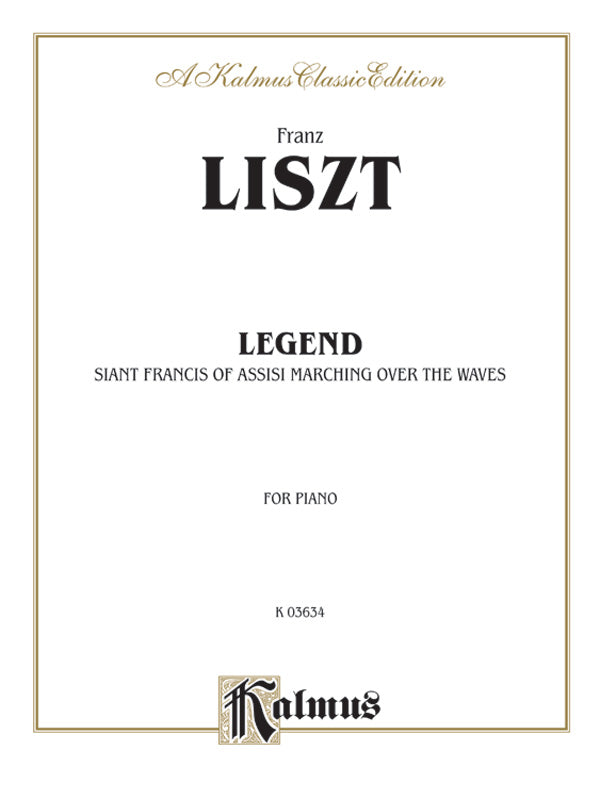 Liszt: Legend-- St. Francis Walking Over the Waves Sheet Music Preview