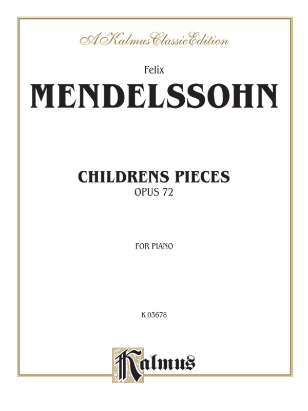 Children's Pieces, Opus 72 Cover Image