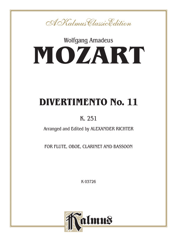 Divertimento No. 11, K. 251: Oboe Sheet Music Preview