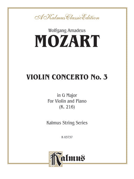 Mozart: Violin Concerto No. 3 in G Major, K.216 Sheet Music Preview