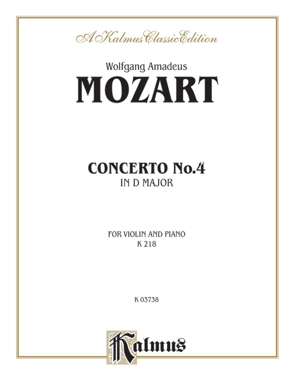 Mozart: Violin Concerto No. 4 in D Major, K. 218 Sheet Music Preview
