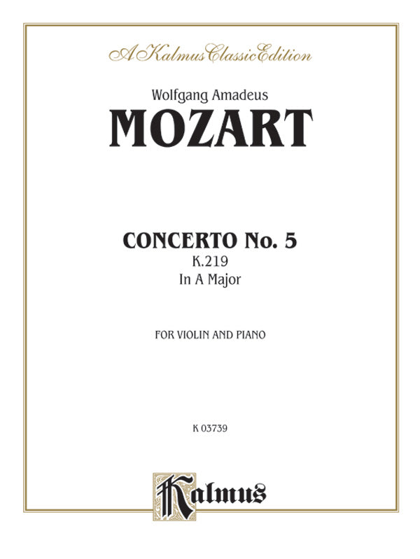 Mozart: Violin Concerto No. 5 in A Major, K. 219 Sheet Music Preview