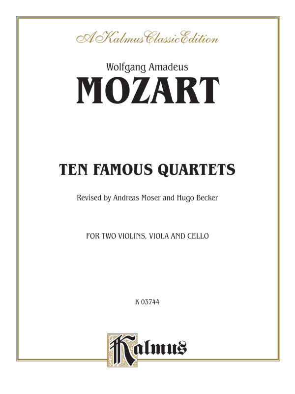 Ten Famous Quartets, K. 387, 421, 428, 458, 464, 465, 499, 575, 589, 590: Cello Sheet Music Preview