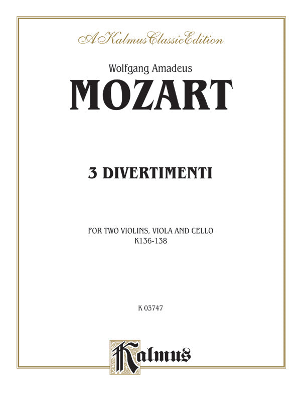 Mozart: Three Divertimenti Sheet Music Preview