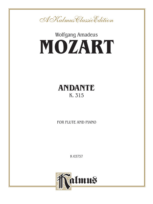 Andante for Flute, K. 315 (C Major) (Orch.) Cover Image