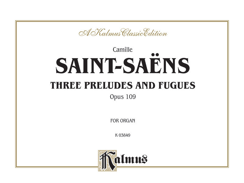 Three Preludes and Fugues, Opus 109 Cover Image