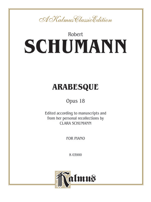 Schumann: Arabesque Sheet Music Preview