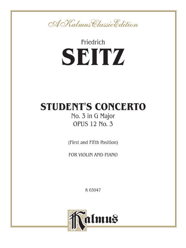Seitz: Student's Concerto No. 3 in G Minor, Op. 12 Sheet Music Preview