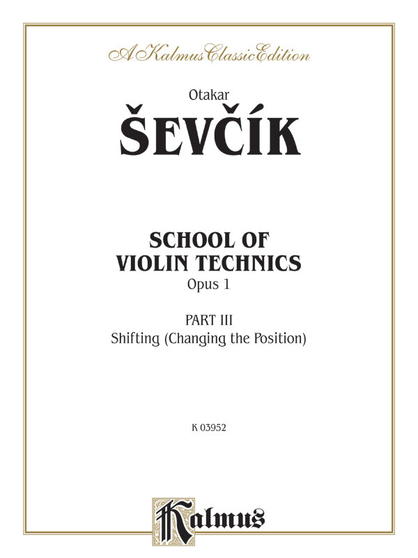 School of Violin Technics, Opus 1, Volume III Cover Image