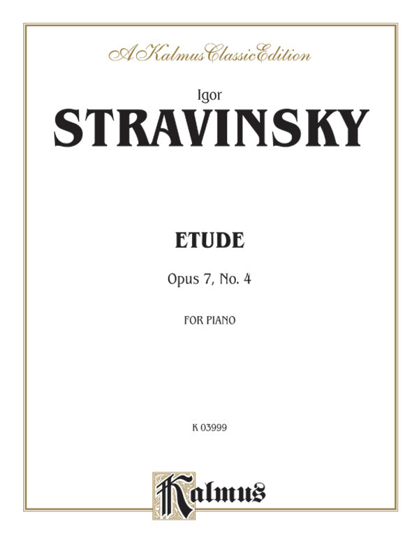 Etude, Opus 7, No. 4 Cover Image