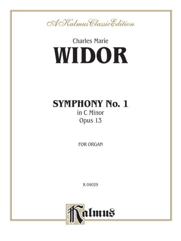 Widor: Symphony No. 1 in C Minor, Op. 13 Sheet Music Preview