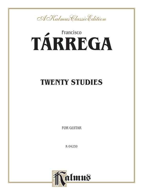 Tárrega: Twenty Studies for Guitar Sheet Music Preview