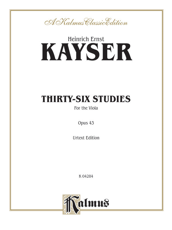Kayser: Thirty-Six Studies, Op. 43 Sheet Music Preview