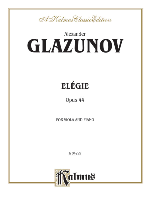 Glazunov: Elégie for Viola, Op. 44 Sheet Music Preview