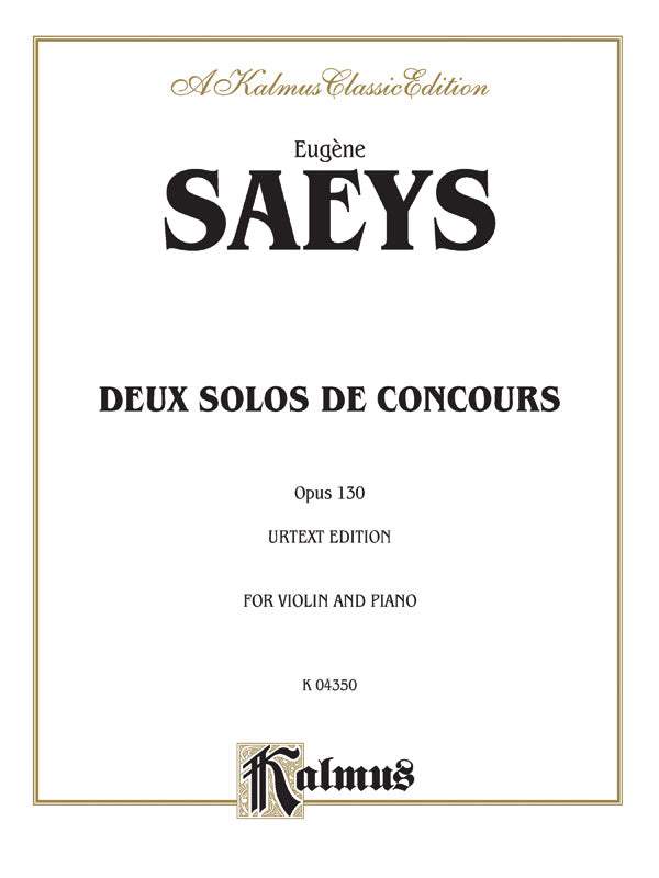 Deux Solos de Concours, Opus 130 (Urtext Edition) Cover Image