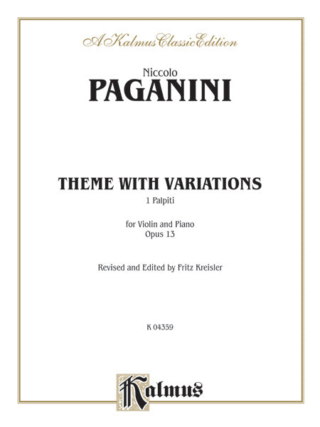 Theme with Variations, Opus 13 Cover Image
