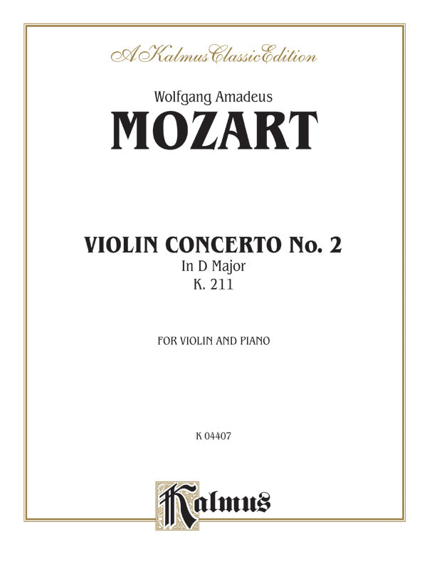 Mozart: Violin Concerto No. 2 in D Major, K. 211 Sheet Music Preview