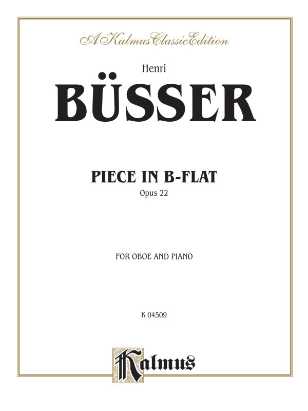 Piece in B-flat, Opus 22 Cover Image