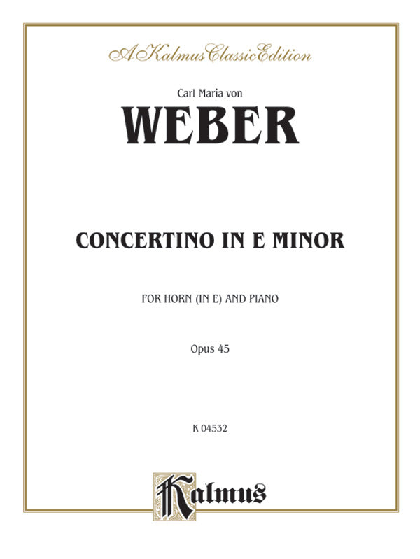 Weber: Concertino in E Minor, Op. 45 Sheet Music Preview