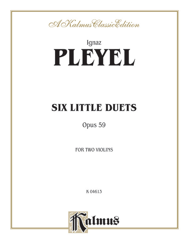 Pleyel: Six Easy Duets, Op. 59 Sheet Music Preview