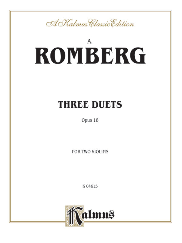Three Duets, Opus 18 Cover Image