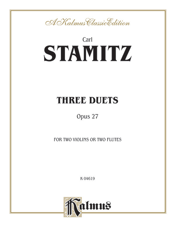 Stamitz: Three Duets, Op. 27 (for two violins or two flutes) Sheet Music Preview