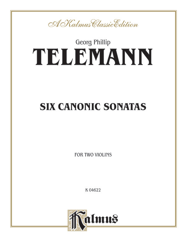 Telemann: Six Canonic Sonatas Sheet Music Preview