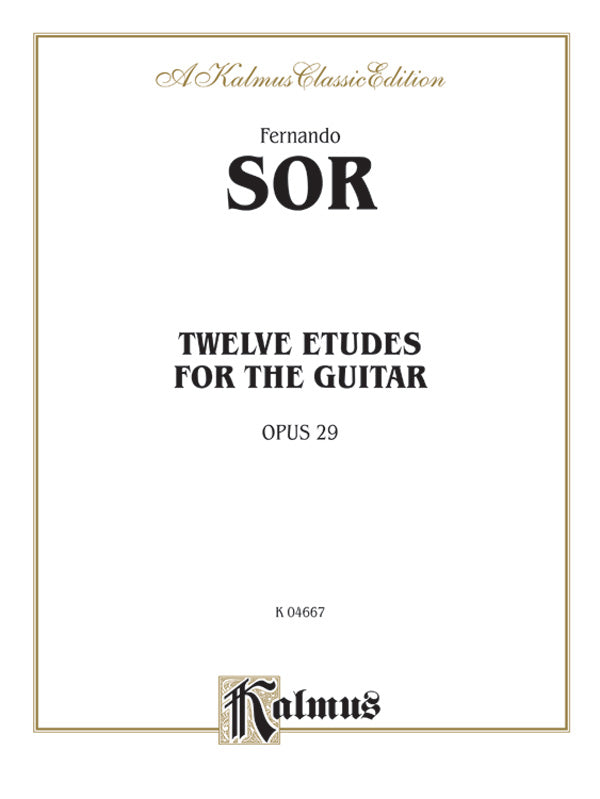 Twelve Etudes for the Guitar, Opus 29 Cover Image